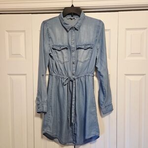 Light Blue Denim Shirt Dress